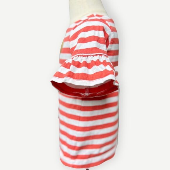 Carter’s Girls Kids Striped Flutter Sleeve Heart Detail T-Shirt Top. 2. 2T. - Picture 2 of 5